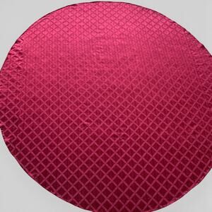 Lenox Round Tablecloth 88" Laurel Leaf Burgundy Red Lattice Shiny Cotton Blend